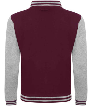JH043 Burgundy/Heather Grey Back