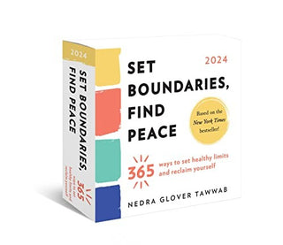 2024 Set Boundaries, Find Peace Boxed Calendar: 365 Days to Set Healthy Limits and Reclaim Yourself (Daily Stress Relief Desk Gift) cover - High Resolution